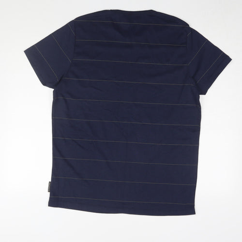French Connection Men's Blue Striped T-Shirt XL