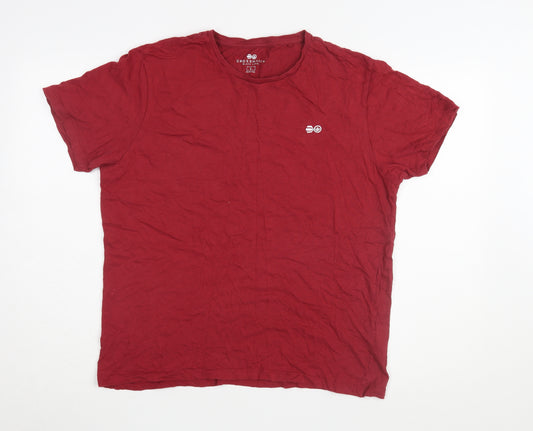 Crosshatch Men's Red Crew Neck T-Shirt, Size L