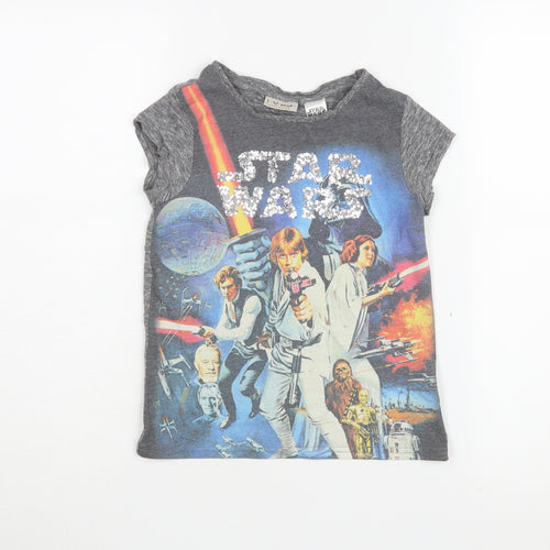 Next Girls Star Wars Graphic T-Shirt Grey 6 Years