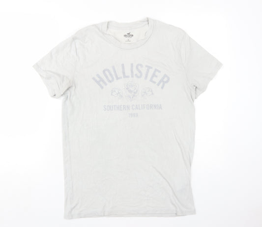 Hollister Men's White T-Shirt, Size S, California Style