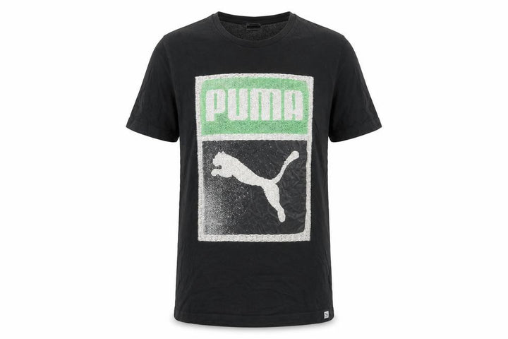 Puma Men's Black Cotton Logo T-Shirt Medium