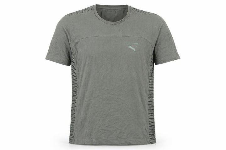Puma Men's Green V-Neck T-Shirt, Size M, Breathable Casual