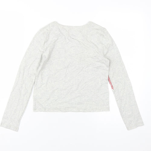 GAP Girls Heart Print T-Shirt Grey 10-11Y Regular Fit