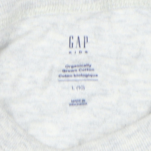 GAP Girls Heart Print T-Shirt Grey 10-11Y Regular Fit