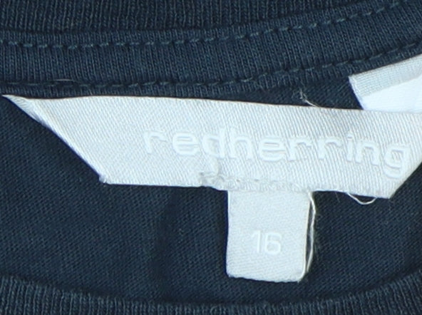 Red Herring Women's Blue Cotton T-Shirt Size 16