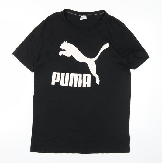 Puma Men's Black Graphic Print Crew Neck T-Shirt Medium