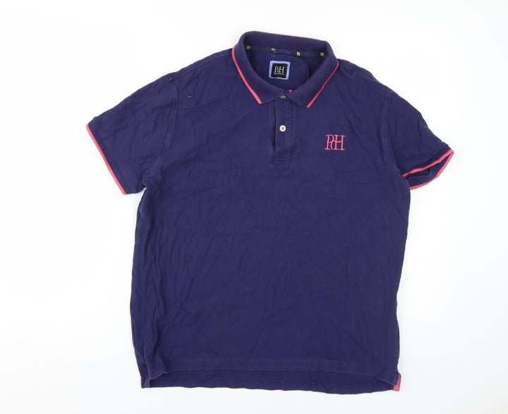 Pedro del Hierro Unisex Purple Polo Shirt, Size L