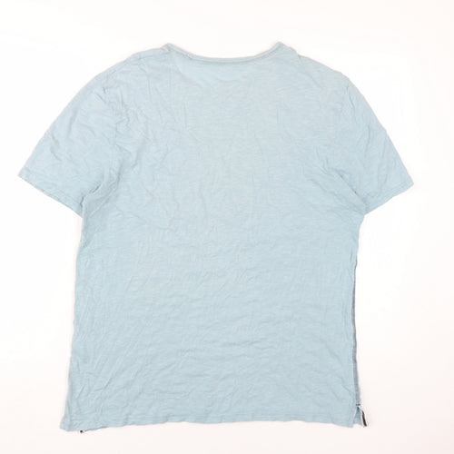 White Stuff Men's Blue Graphic Print T-Shirt, Size L