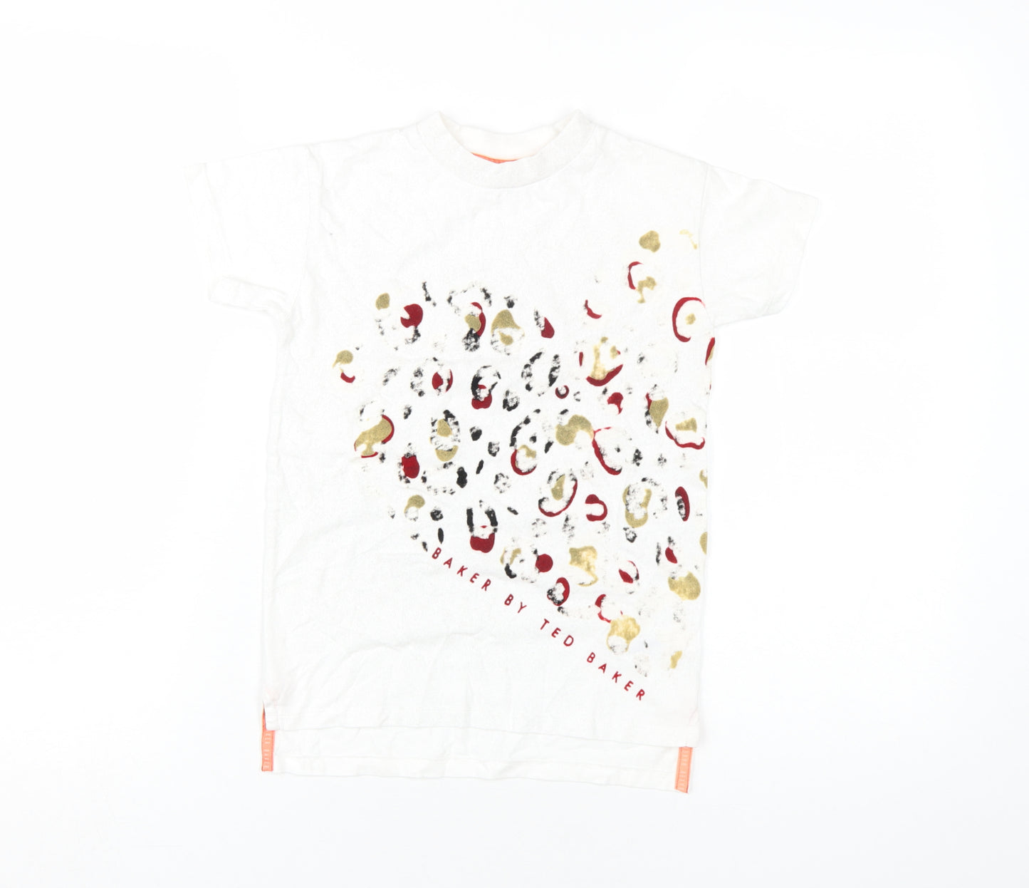 Baker by Ted Baker Girls White Animal Print T-Shirt, 6 Years
