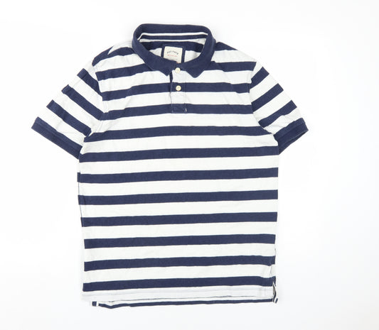 Fat Face Men's Blue Striped Polo Shirt M