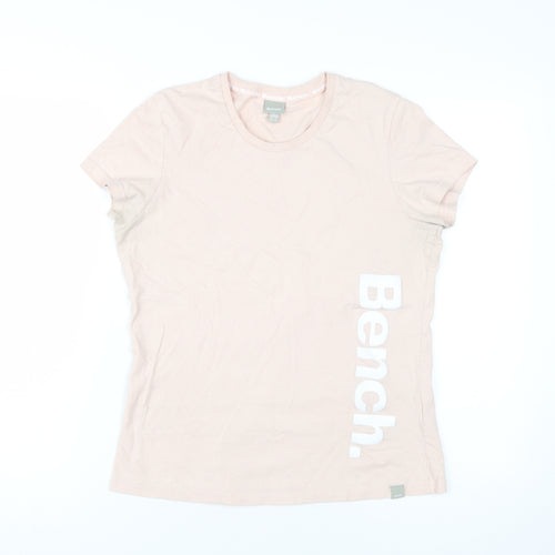 Bench Women's Pink Crew Neck T-Shirt, Size 14, Casual