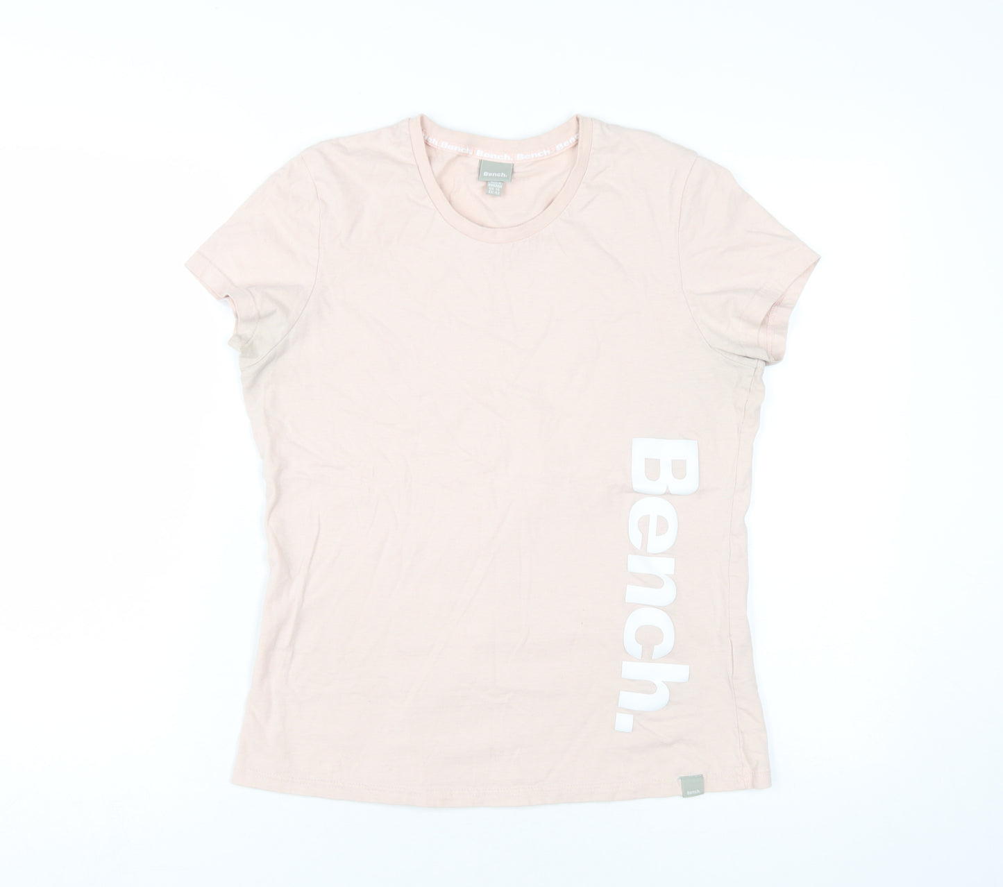 Bench Women's Pink Crew Neck T-Shirt, Size 14, Casual