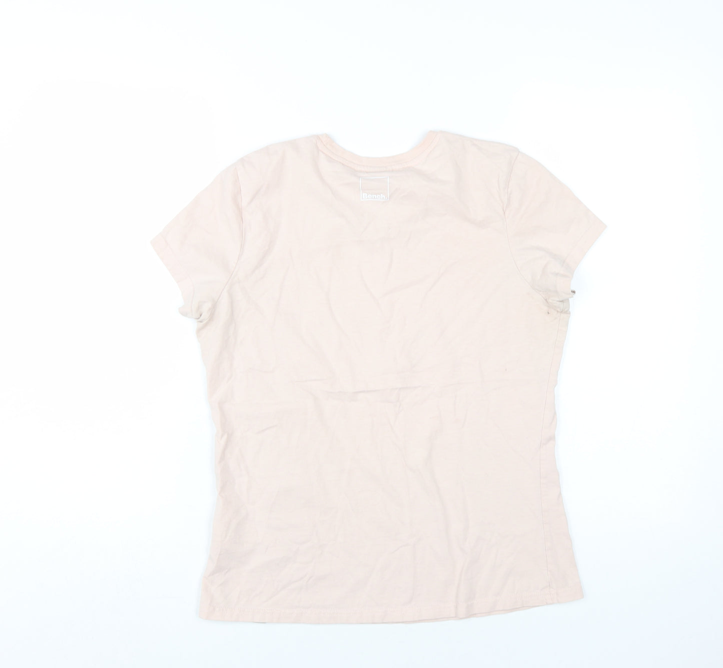 Bench Women's Pink Crew Neck T-Shirt, Size 14, Casual