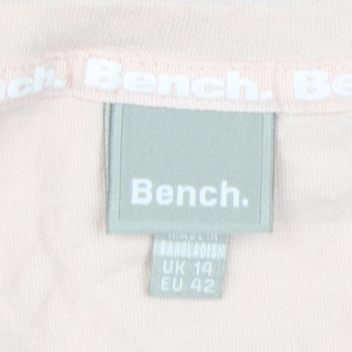 Bench Women's Pink Crew Neck T-Shirt, Size 14, Casual