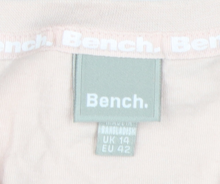 Bench Women's Pink Crew Neck T-Shirt, Size 14, Casual