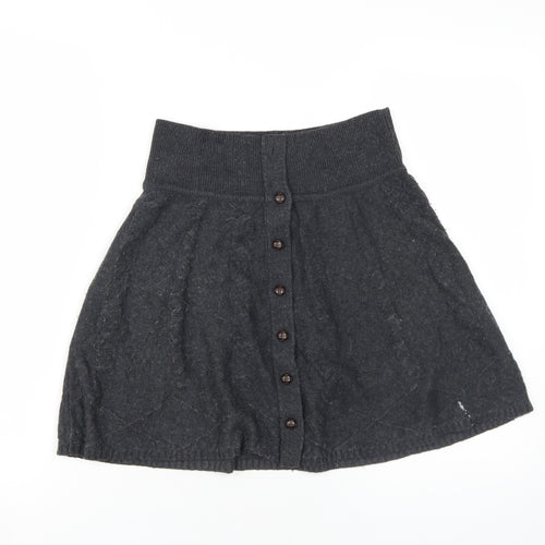 Fat Face Women's Black A-Line Skirt, Size 6, Cotton Blend