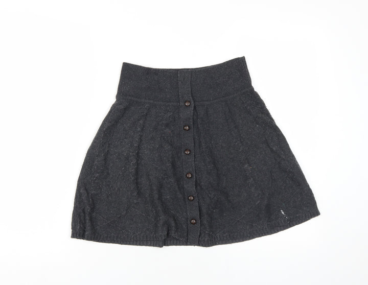 Fat Face Women's Black A-Line Skirt, Size 6, Cotton Blend