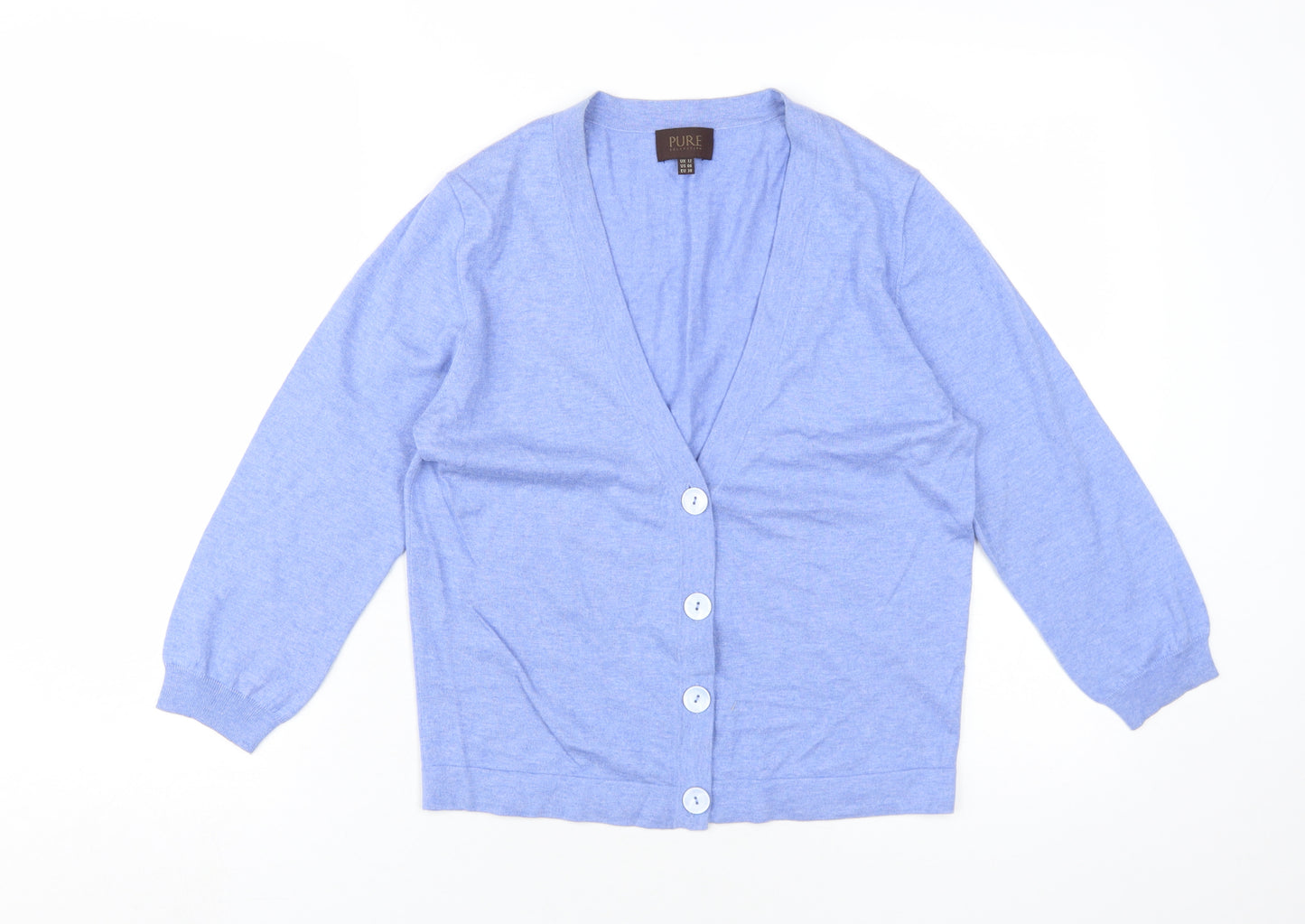 Pure Collection Women's Blue Cardigan Size 12