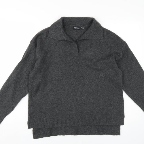 Soaked in Luxury Women's Grey L Collared Jumper