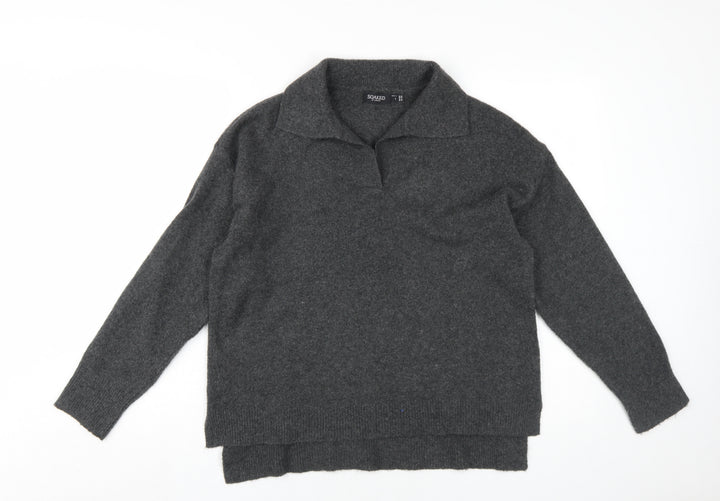 Soaked in Luxury Women's Grey L Collared Jumper