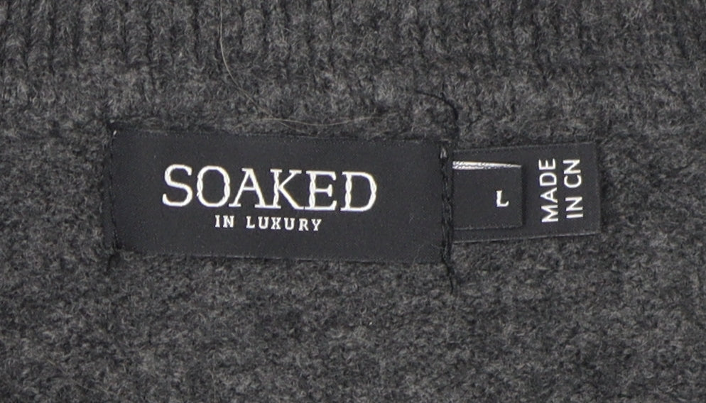 Soaked in Luxury Women's Grey L Collared Jumper