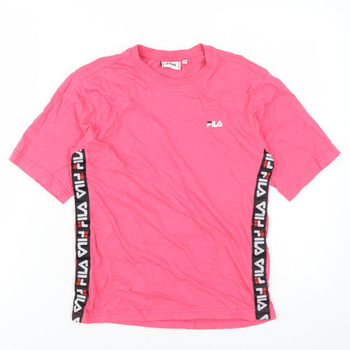 Fila Women's Pink XS Cotton T-Shirt with Logo