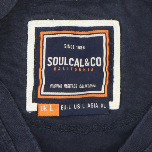 Soulcal & Co Men's Blue Logo T-Shirt Size L