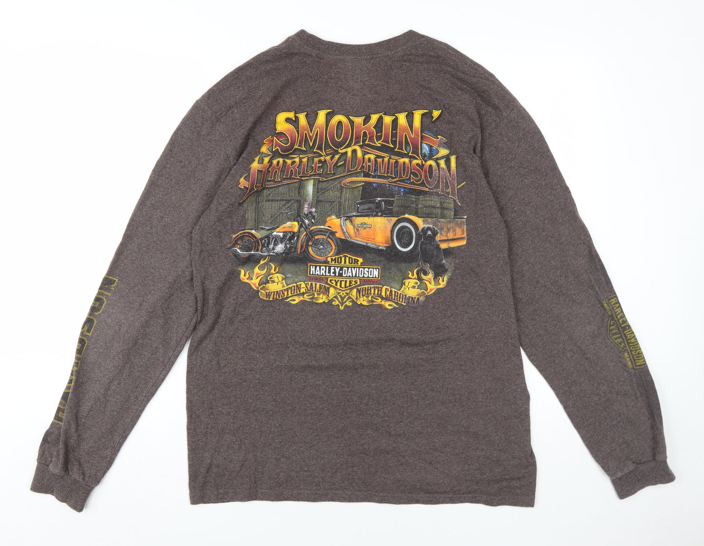 Harley-Davidson Men's Brown Graphic Long Sleeve Tee L