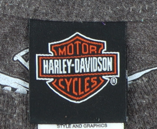 Harley-Davidson Men's Brown Graphic Long Sleeve Tee L