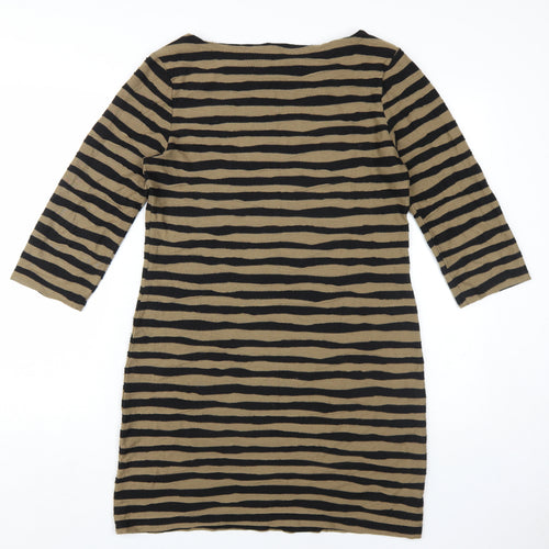 Phase Eight Women's Black Striped Shift Dress Size 16
