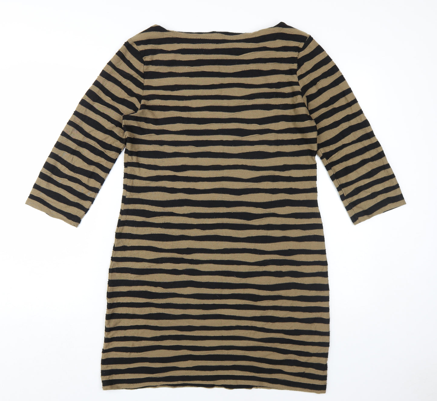 Phase Eight Women's Black Striped Shift Dress Size 16