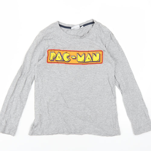 Boys Grey Pac-Man Long Sleeve T-Shirt, Age 11-12, Fun Casual Style
