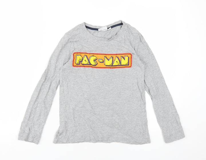 Boys Grey Pac-Man Long Sleeve T-Shirt, Age 11-12, Fun Casual Style