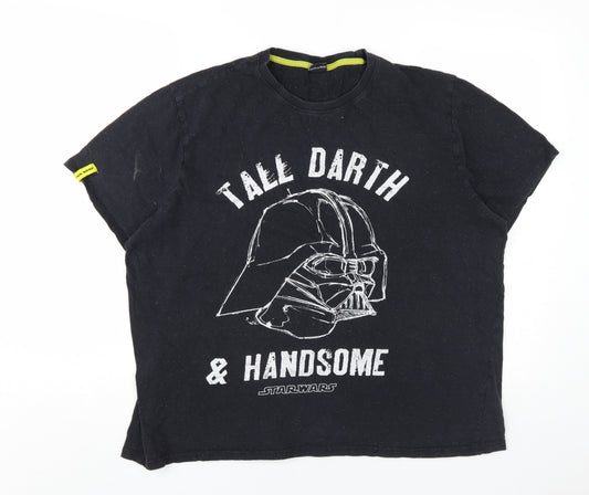 Front view of Star Wars Men's Black XL Darth Vader Graphic T-Shirt