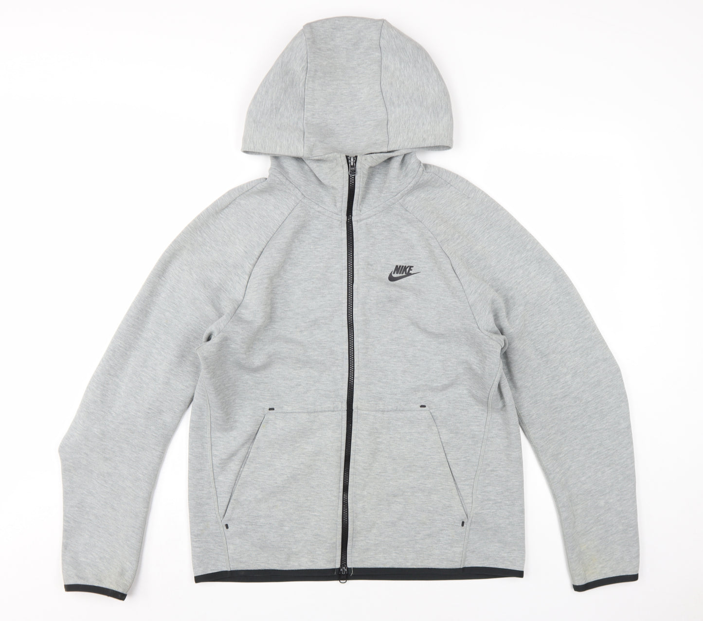 Nike Grey Full Zip Hoodie Unisex S Logo Lightweight