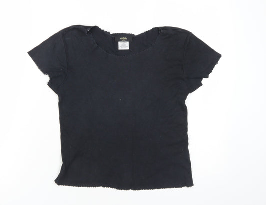 Whistles Women's Black Cotton T-Shirt M