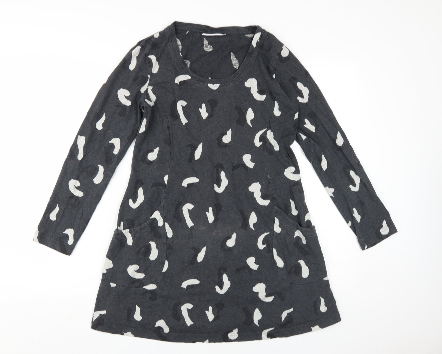 Adini Women's Black A-Line Dress S, Cotton, Casual