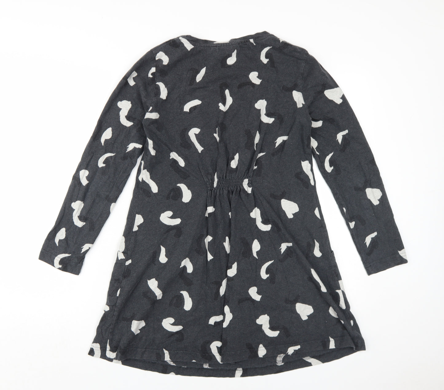 Adini Women's Black A-Line Dress S, Cotton, Casual