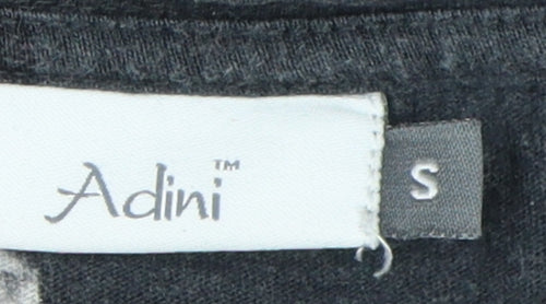 Adini Women's Black A-Line Dress S, Cotton, Casual