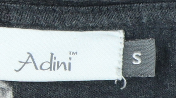 Adini Women's Black A-Line Dress S, Cotton, Casual