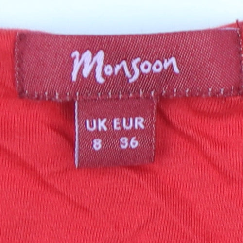 Monsoon Women's Red Wrap Tank Top Size 8