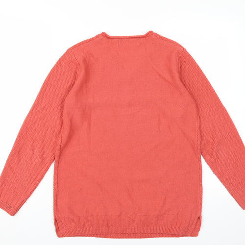 Isle Essentials Women's Red V-Neck Pullover Jumper Size S
