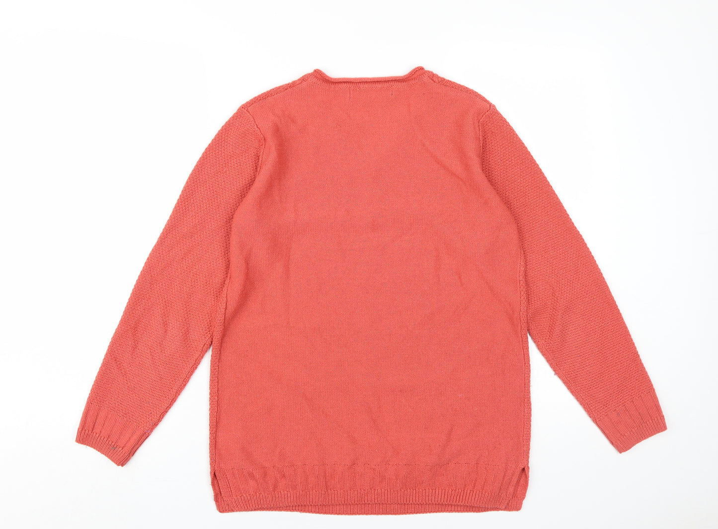 Isle Essentials Women's Red V-Neck Pullover Jumper Size S
