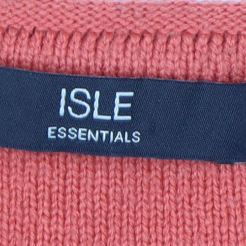 Isle Essentials Women's Red V-Neck Pullover Jumper Size S