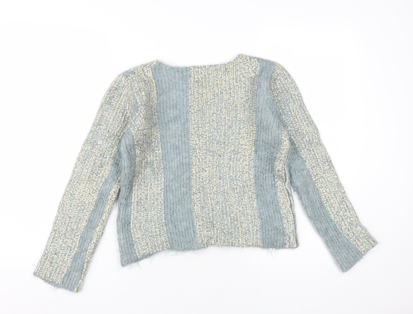 Nicole Farhi Women's Blue Sequin Pullover Jumper S