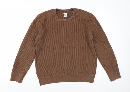 Gap Men's Brown Pullover Jumper, Medium, Crew Neck