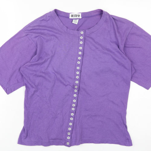 One Step Up Women's Purple Button-Up Shirt - L