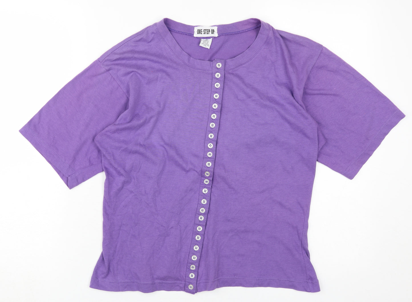 One Step Up Women's Purple Button-Up Shirt - L