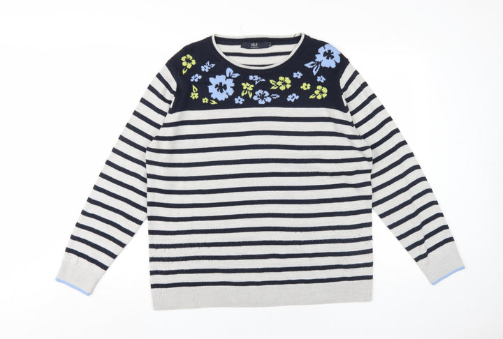 Isle Essentials Women's Striped Jumper L