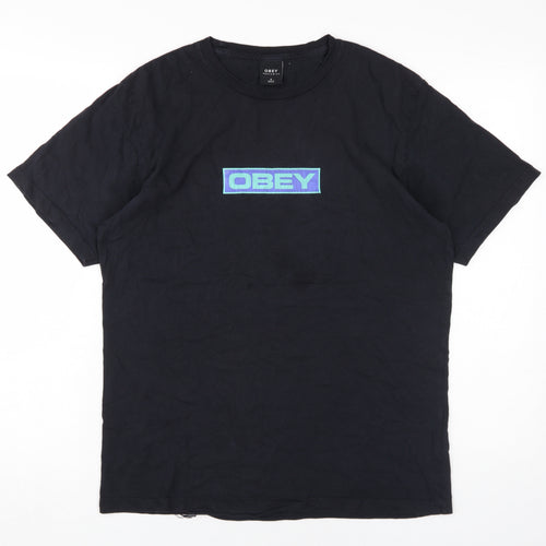Obey Black Unisex Crew Neck T-Shirt - Size S
